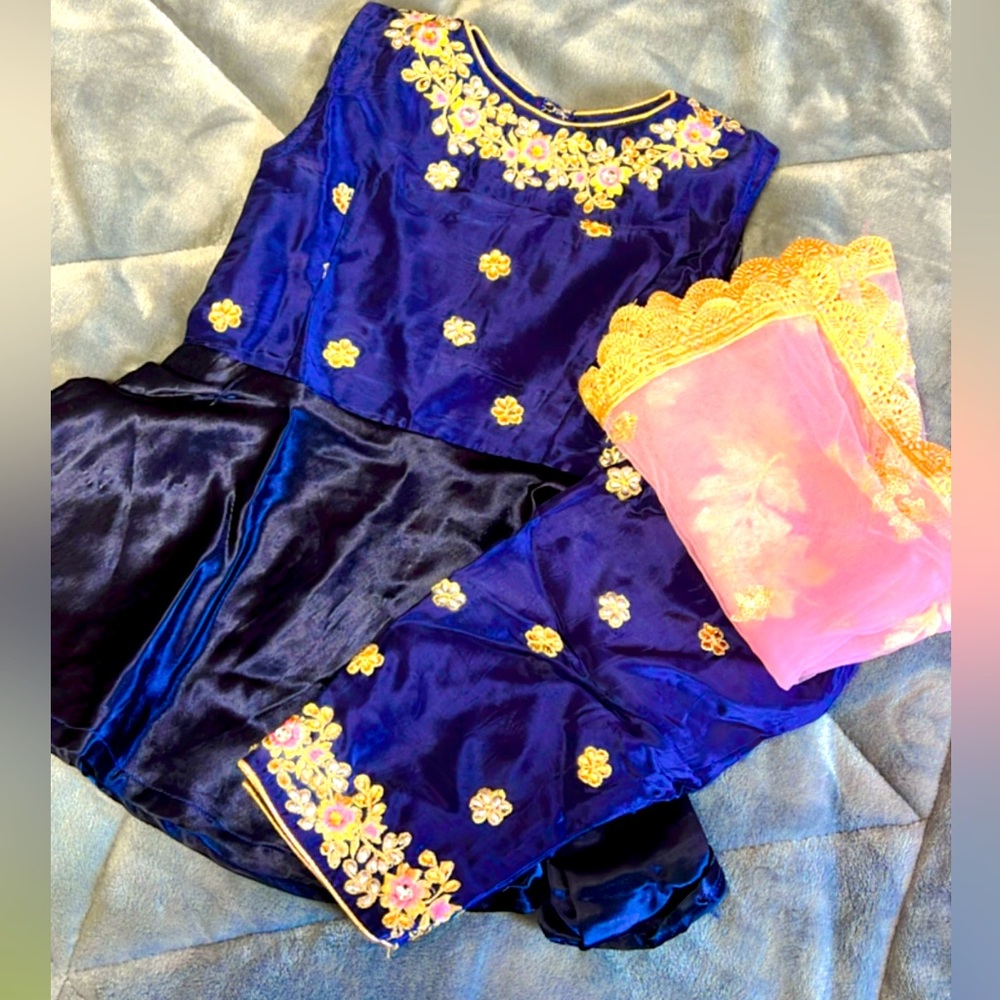 Punjabi Indian Baby Girl Pant Suit.